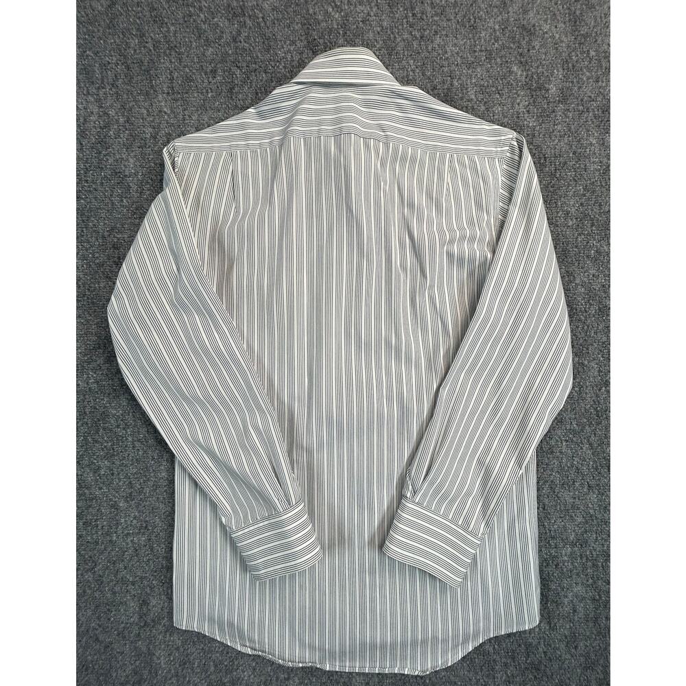 Vintage Lacoste Striped Dress Shirt Men's Size 38 Cotton Button Up White Blue - Picture 2 of 9